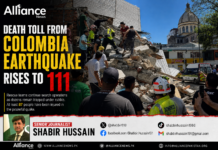 Death toll from Colombia earthquake rises to 111